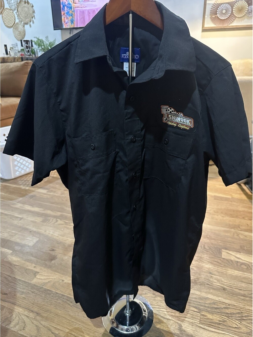 Shinook Racing Engines Shirt Mens M Cintas Mechanic Garage Racing Work Shirt